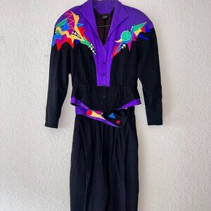 Vintage IFF 80s 90s Suit Top with Jacket & Pant